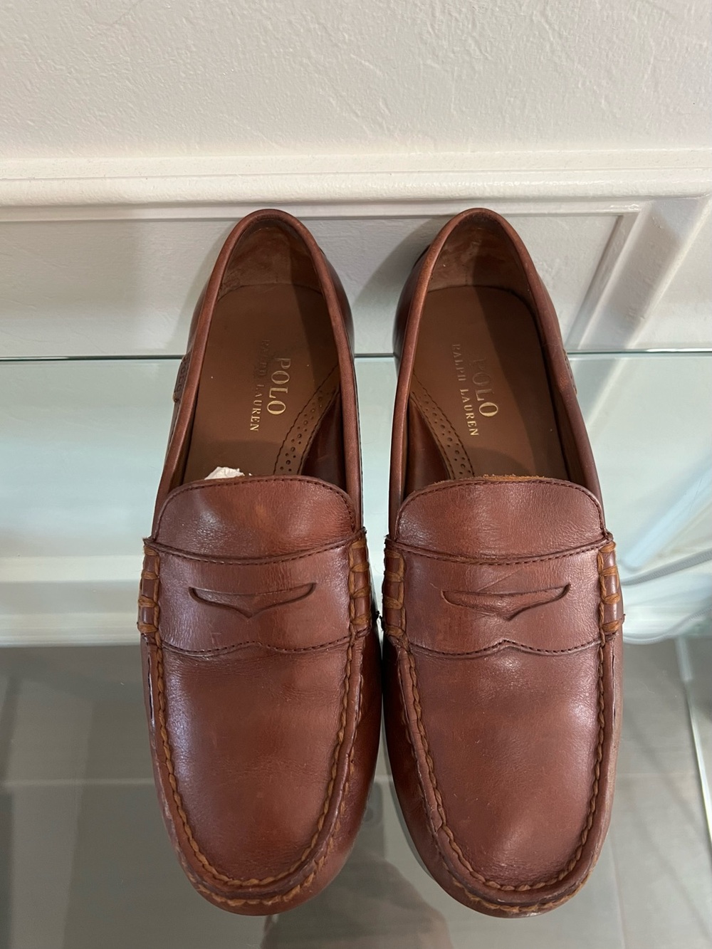 Polo Ralph Lauren Reynold Brown Leather Penny Loafers Size 9D